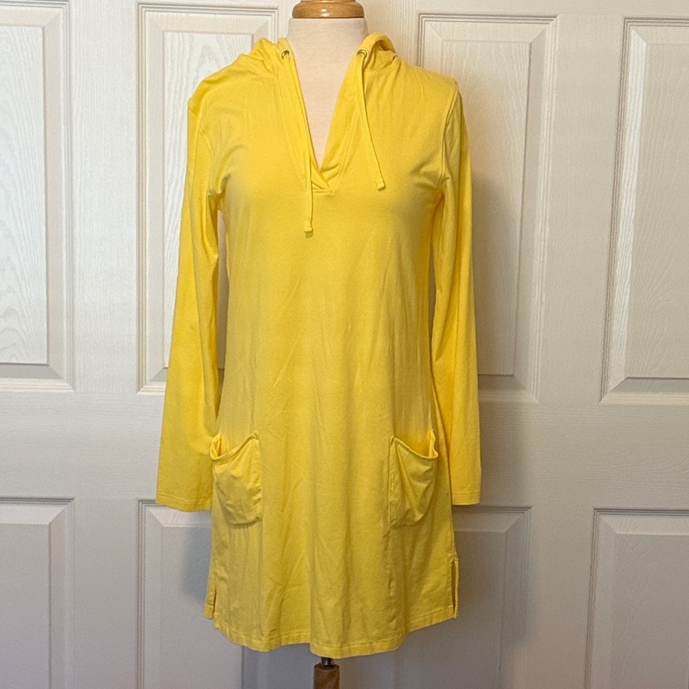 Coolibar Sunny Yellow Hooded Swim Cover-Up - Medium